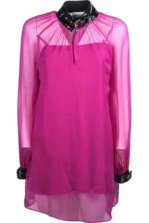 Moschino Kjole, Dame, Lyserød, S, Fuchsia Bondage Silkekjole Midi