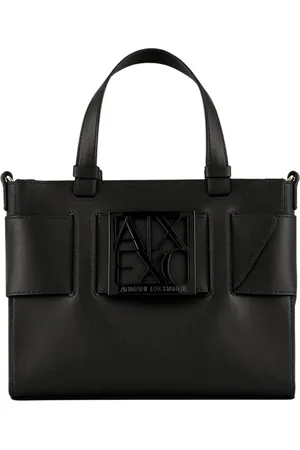 Armani Exchange Taske, Dame, Sort, ONE SIZE, Uld, Sort Tote taske med logo spænde