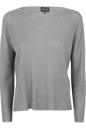 Giorgio Armani Strik, Dame, Grå, S, Round-neck Knitwear