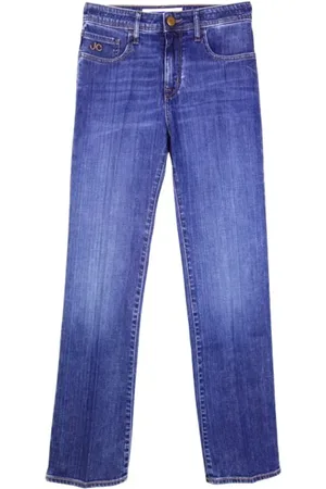 Jacob Cohen Jeans, Herre, Blå, W27, Bomuld, Højtaljede Kate straight fit jeans
