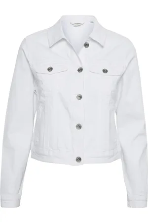 Cream Jakke, Dame, Hvid, L, Denim, Lisa Denim Jakke Denim Jakke 10650245 Chalk