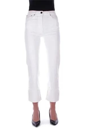 SEMICOUTURE Jeans, Dame, Hvid, W29, Bomuld, Cropped Jeans