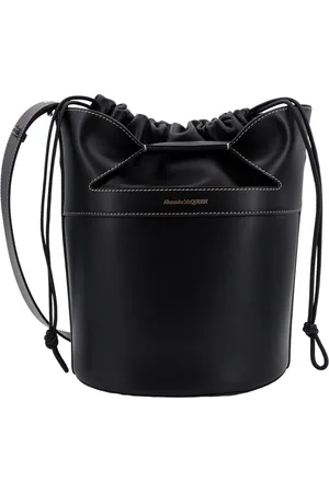 Alexander McQueen Taske, Dame, Sort, ONE SIZE, Læder, Sort Bucket Bag Rygsæk med Læder Snøring