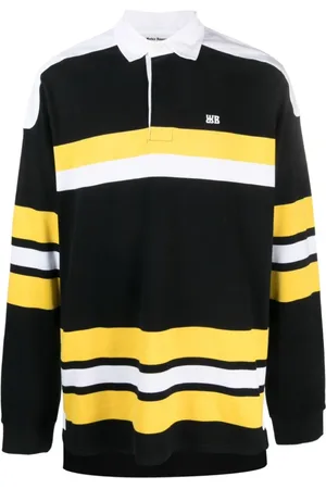 WALES BONNER Top, Herre, Sort, L, Bomuld, Riff Bomuld Polo Shirt