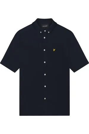 Lyle & Scott Skjorte, Herre, Blå, S, Bomuld, Kortærmet Oxford Skjorte