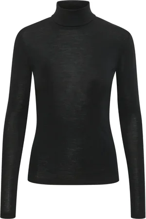 Gestuz Strik, Dame, Sort, L, Uld, Klassisk Wool Rollneck Sweater