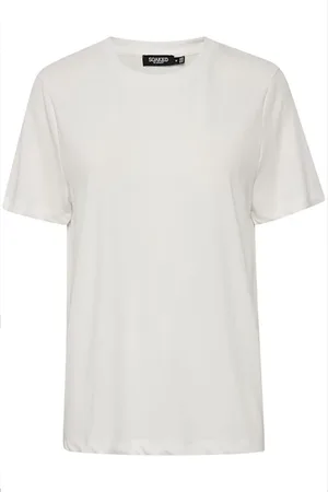 Soaked in Luxury Top, Dame, Hvid, M, Polyester, Løstsiddende T-shirt i Knækket Hvid