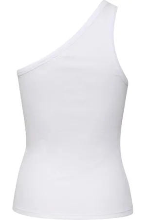 Gestuz Top, Dame, Hvid, 2XS, Uld, One Shoulder Basis Top