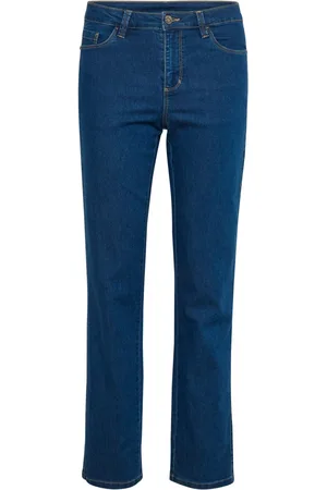 Kaffe Jeans, Dame, Blå, XS, Denim, Kavicky Straight Jeans Bukser Medium Washed Denim
