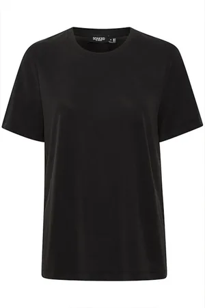 Soaked in Luxury Top, Dame, Sort, M, Polyester, Løstsiddende Tee Top i Sort