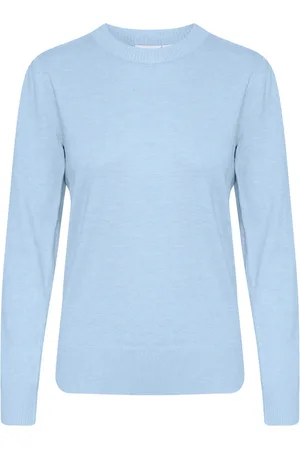 Saint Tropez Strik, Dame, Blå, 2XL, Uld, Milasz Pullover Strik 30511753 Heather Melange