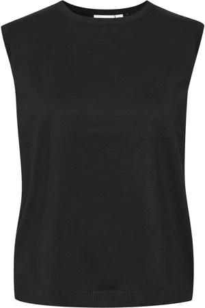 Saint Tropez Top, Dame, Sort, L, Uld, Sort Strikket Vest - Milasz 30511506