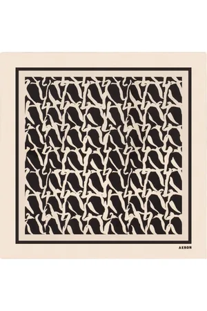 AERON Tilbehør, Dame, Sort, ONE SIZE, Silke Monogram Tørklæde