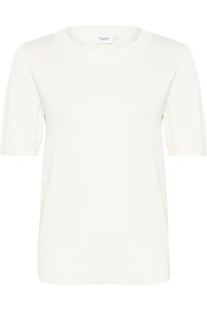 Saint Tropez Strik, Dame, Hvid, 2XL, Uld, Milasz Ss Pullover Strik 30511788 Ice