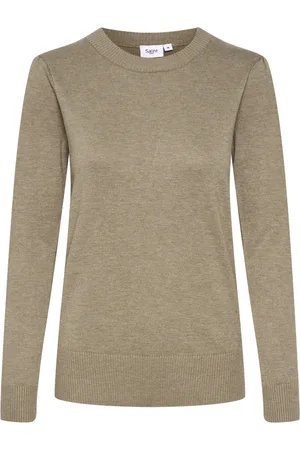 Saint Tropez Strik, Dame, , XL, Melange Striktrøje med Rund Hals