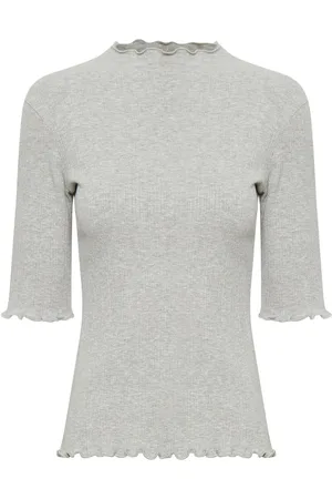 Karen by Simonsen Bluser & Skjorter, Dame, Grå, 2XS, Opal Melange T-shirt med korte ærmer