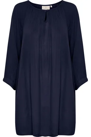 Kaffe Bluser & Skjorter, Dame, Blå, XS, Amber Tunic Top & T-Shirt i Midnight Marine