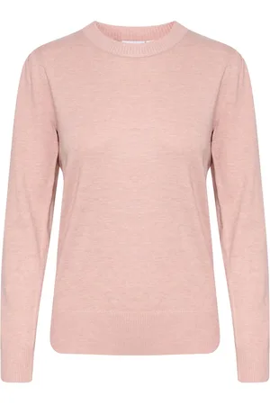 Saint Tropez Strik, Dame, Lyserød, 2XL, Ash Rose Melange Striktrøje