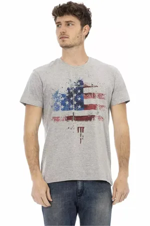 Trussardi Top, Herre, Grå, L, Bomuld, T-shirts