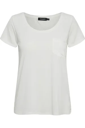 Soaked in Luxury Top, Dame, Hvid, M, Uld, Slcolumbine Tee Toppe & T-shirts 30403959 Broken
