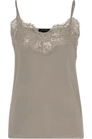 Soaked in Luxury Top, Dame, Grå, M, Blondekant Top Lingeri Brindle