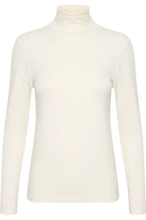 Soaked in Luxury Top, Dame, , XL, Uld, Blød Rollneck LS Top Whisper White