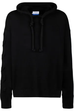 OFF-WHITE Sweathshirts & Hoodies, Herre, Sort, S, Bomuld, Sort 3D Diag Strik Hættetrøje