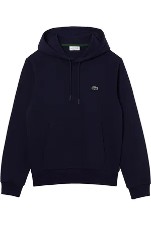 Lacoste Sweathshirts & Hoodies, Herre, Blå, S, Bomuld, Børstet Bomuld Hoodie