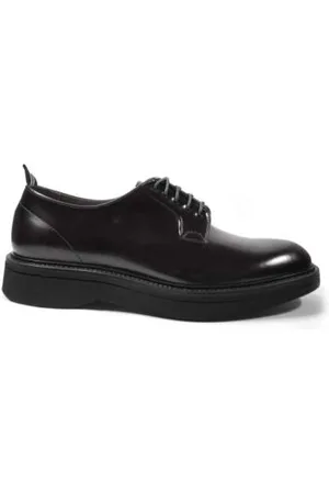 Green george Sko, Herre, Sort, 40 EU, Læder, Sort Vitello Derby Sko Made in Italy