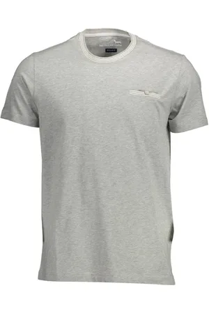 HARMONT&BLAINE Top, Herre, Grå, L, Bomuld, Grå Bomuld T-Shirt med Kontrastdetaljer