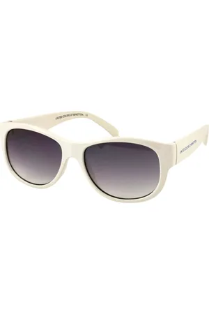Benetton Tilbehør, unisex, Hvid, 50 MM, Uld, Stilfulde Junior Solbriller