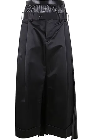 JUNYA WATANABE Nederdel, Dame, Sort, S, Satin, Sort Satin Midi Nederdel