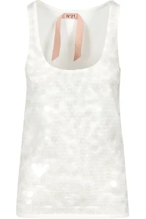 Nº21 Top, Dame, Hvid, XL, Ærmeløse top