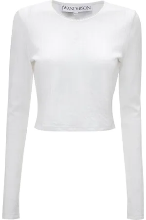 J.W.Anderson Top, Dame, Hvid, L, Bomuld, Monogram Jacquard Hvid Top