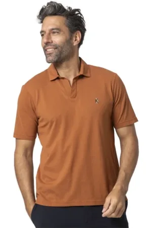 Gran Sasso Top, Herre, Brun, L, Bomuld, Terracotta Skipper Krave Polo Shirt