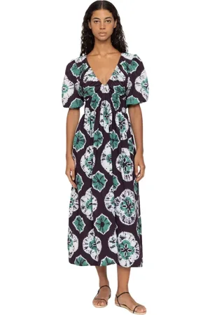 SEA Kjole, Dame, Flerfarvet, S, Bomuld, Midi Dresses