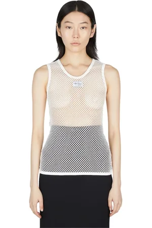 RAF SIMONS Top, Dame, Hvid, L, Bomuld, Ærmeløse top