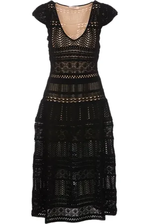 Twin-Set Kjole, Dame, Sort, M, Sort strikket kjole