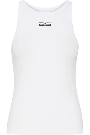 Gestuz Top, Dame, Hvid, M, Bomuld, Logo Ærmeløse top Bright