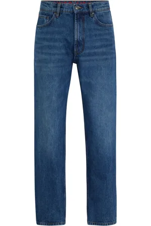 HUGO BOSS Jeans, Herre, Blå, W31 L34, Bomuld, Straight Jeans