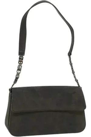 Bally Pre-owned, Dame, Grå, ONE SIZE, Uld, Pre-owned Ruskind skuldertasker