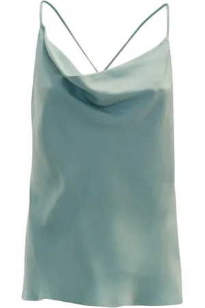 PT Torino Top, Dame, Grøn, XS, Vandgrøn Viskose Top Ss24