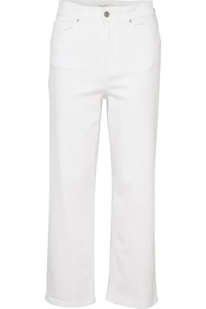Part Two Jeans, Dame, Hvid, W33, Bomuld, Mom Fit Højtaljede Hvide Bukser