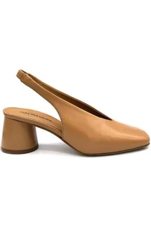 HALMANERA Sko, Dame, Brun, 36 EU, Læder, Rund Tå Læder Slingback Karamel