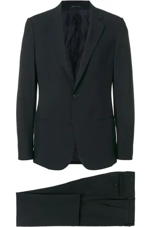 Giorgio Armani Jakkesæt, Herre, Blå, 4XL, Uld, Elegant Blå Herre Jakkesæt Sæt