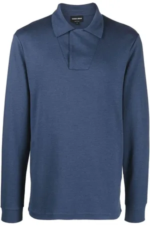 Giorgio Armani Top, Herre, Blå, M, Bomuld, Polo Bluser