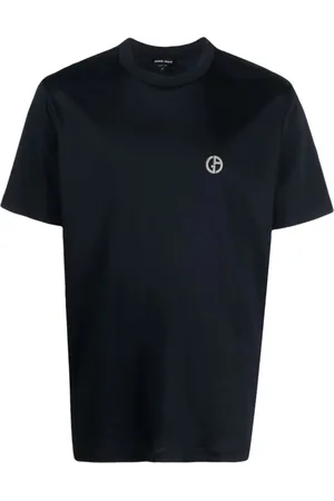 Giorgio Armani Top, Herre, Blå, 4XL, Bomuld, T-shirts