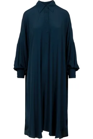 Mauro Grifoni Kjole, Dame, Blå, XS, Bomuld, Shirt Dresses