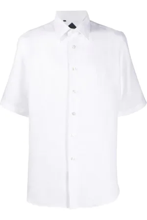 BILLIONAIRE Skjorte, Herre, Hvid, 2XL, Bomuld, Hvid Casual Kortærmet Skjorte