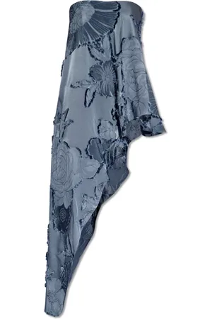 Etro Top, Dame, Blå, XS, Asymmetrisk Stropløs Top
